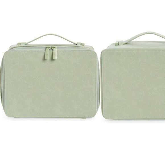 BEIS Handbags - NWT Beis Faux leather cosmetics case in Matcha Green